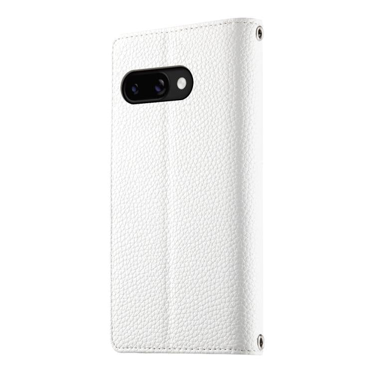 For Google Pixel 9a Stitching Multi-card Zipper Wallet Leather Phone Case with Short Strap