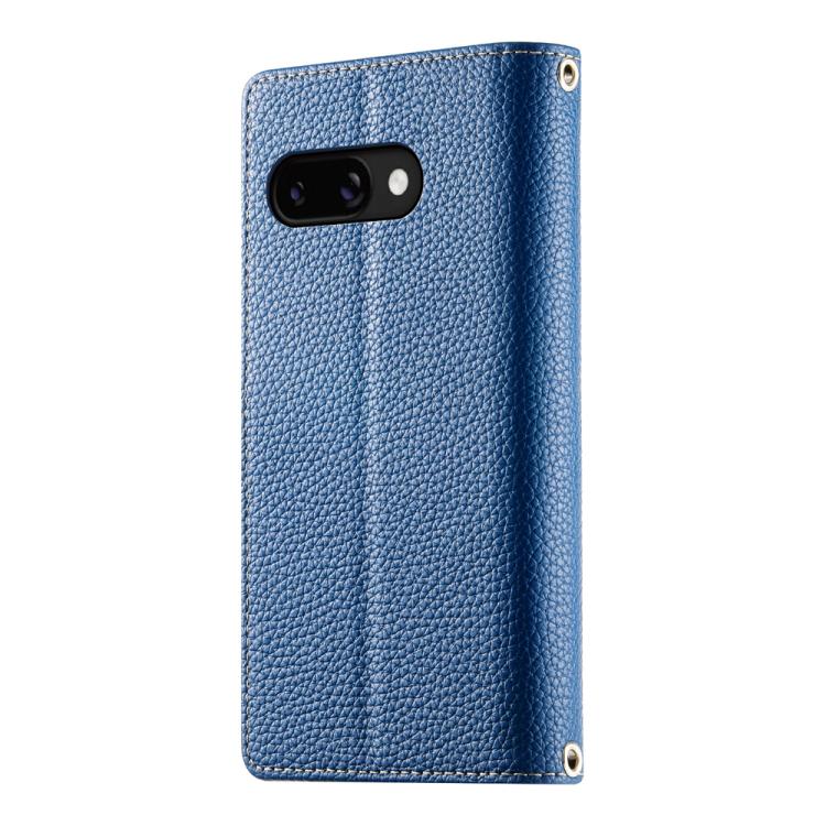 For Google Pixel 9a Stitching Multi-card Zipper Wallet Leather Phone Case with Short Strap