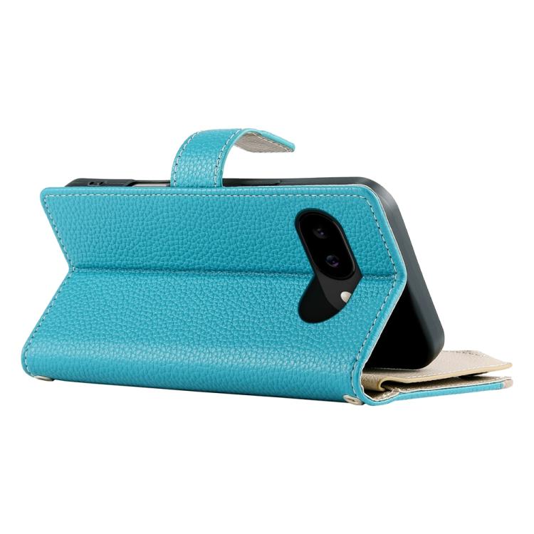 For Google Pixel 10a Stitching Multi-card Zipper Wallet Leather Phone Case with Short Strap