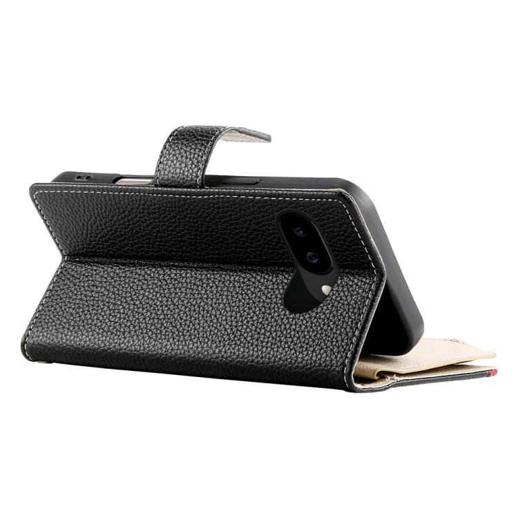 For Google Pixel 10a Stitching Multi-card Zipper Wallet Leather Phone Case with Short Strap
