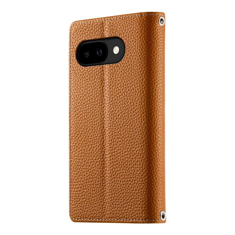 For Google Pixel 10a Stitching Multi-card Zipper Wallet Leather Phone Case with Short Strap