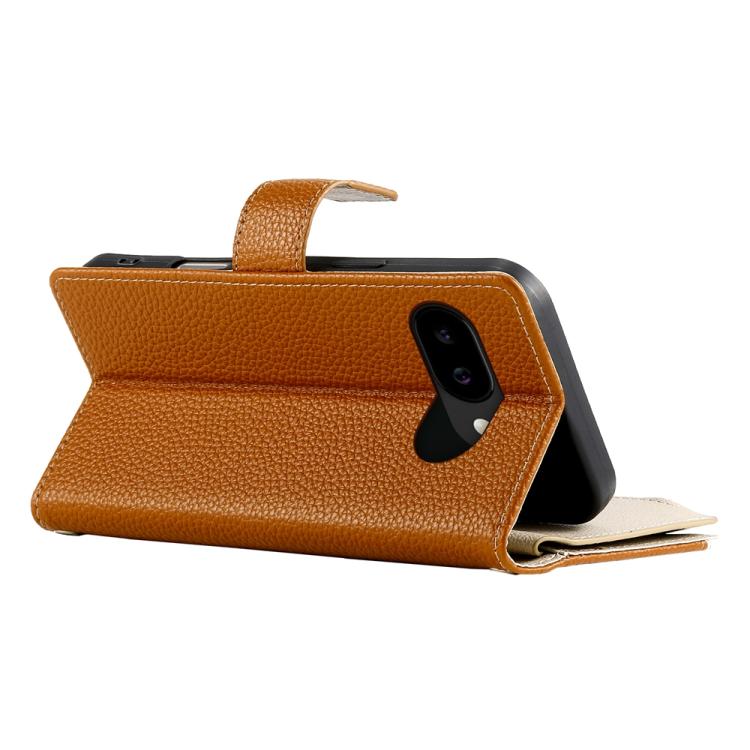 For Google Pixel 10a Stitching Multi-card Zipper Wallet Leather Phone Case with Short Strap