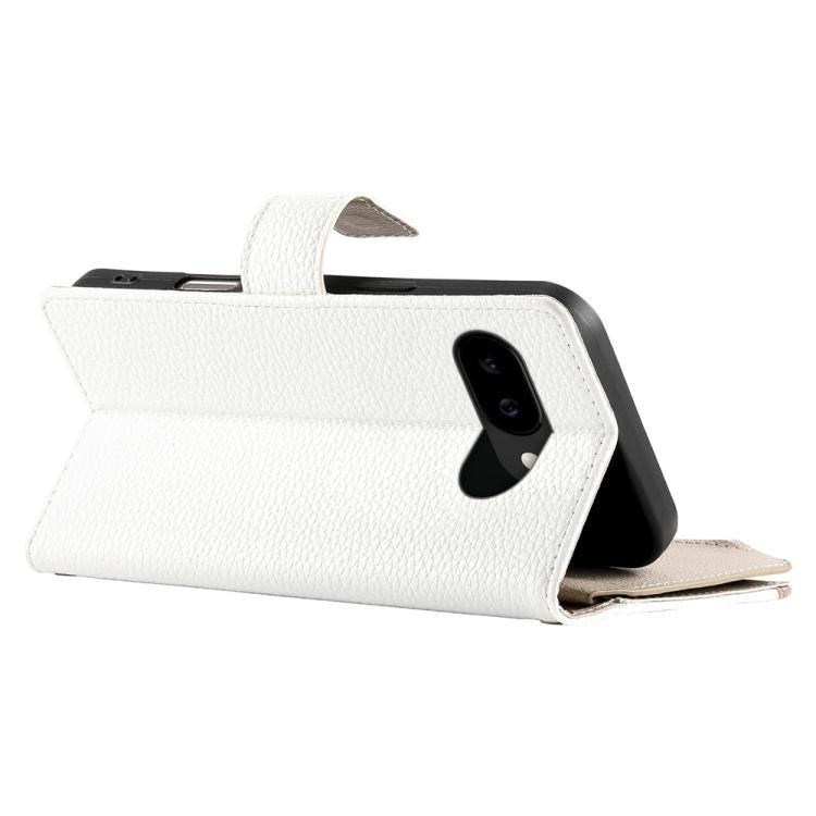 For Google Pixel 10a Stitching Multi-card Zipper Wallet Leather Phone Case with Short Strap