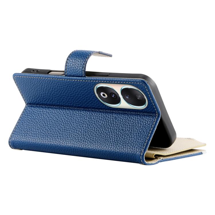 For Honor 90 Stitching Multi-card Zipper Wallet Leather Phone Case with Short Strap