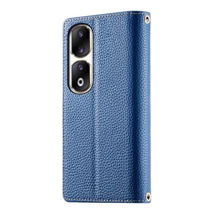 For Honor 90 Pro Stitching Multi-card Zipper Wallet Leather Phone Case with Short Strap