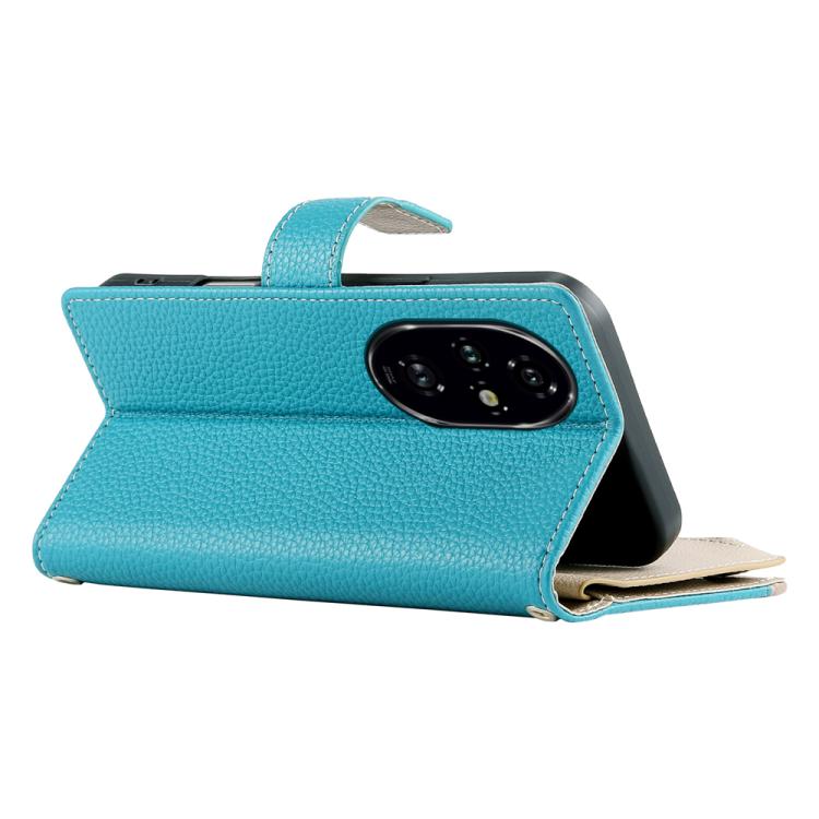 For Honor 200 Pro Stitching Multi-card Zipper Wallet Leather Phone Case with Short Strap