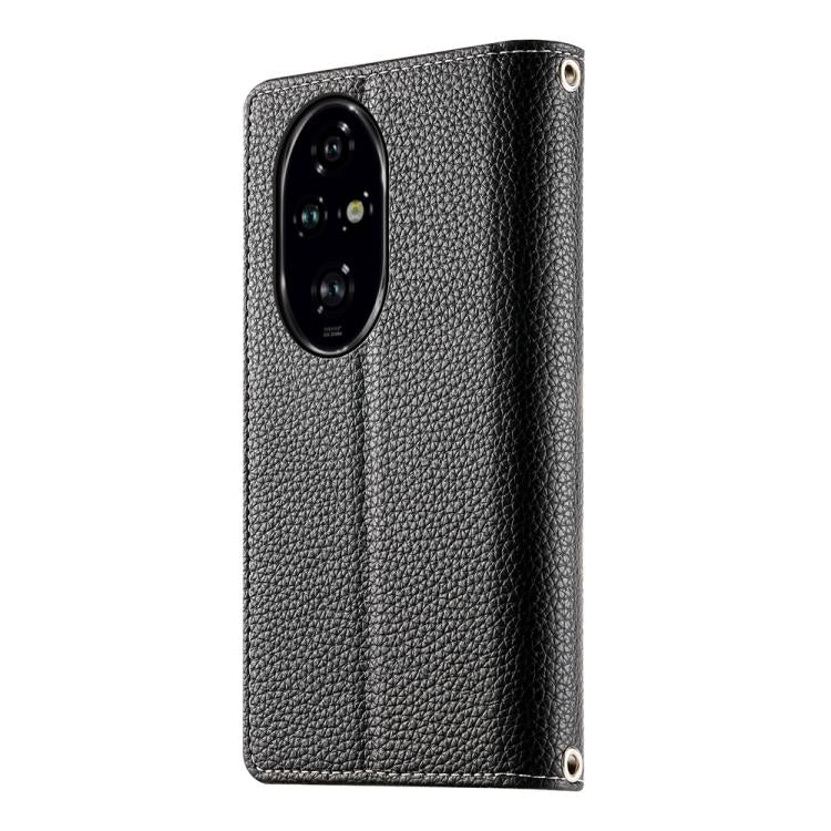 For Honor 200 Pro Stitching Multi-card Zipper Wallet Leather Phone Case with Short Strap
