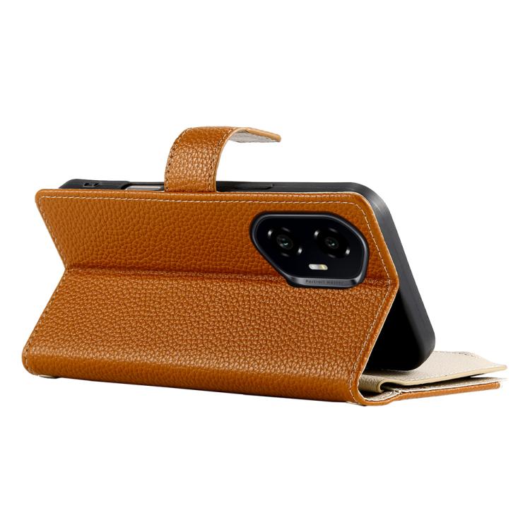 For Honor 300 Stitching Multi-card Zipper Wallet Leather Phone Case with Short Strap