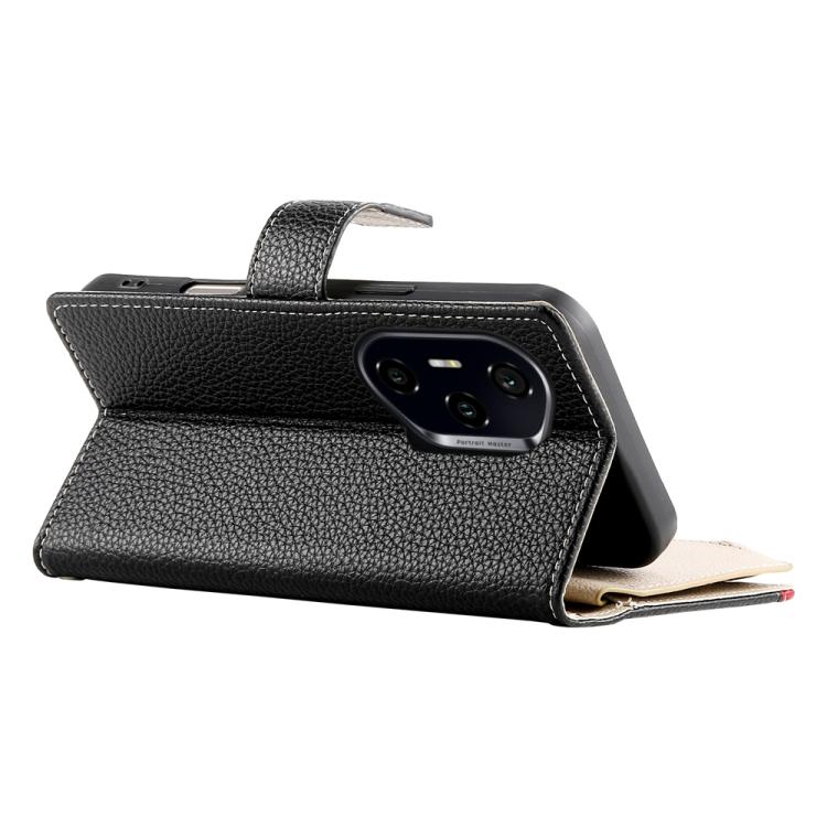 For Honor 300 Pro / Honor 300 Ultra Stitching Multi-card Zipper Wallet Leather Phone Case with Short Strap