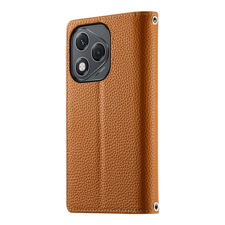 For Honor 400 Lite Global Stitching Multi-card Zipper Wallet Leather Phone Case with Short Strap