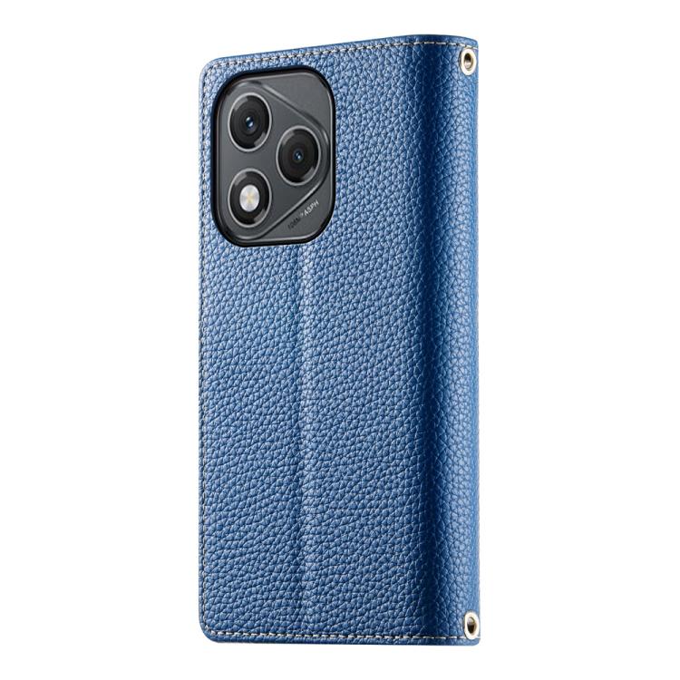 For Honor 400 Lite Global Stitching Multi-card Zipper Wallet Leather Phone Case with Short Strap
