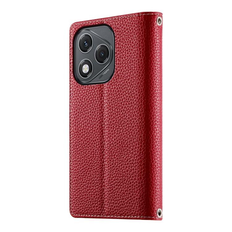 For Honor 400 Lite Global Stitching Multi-card Zipper Wallet Leather Phone Case with Short Strap