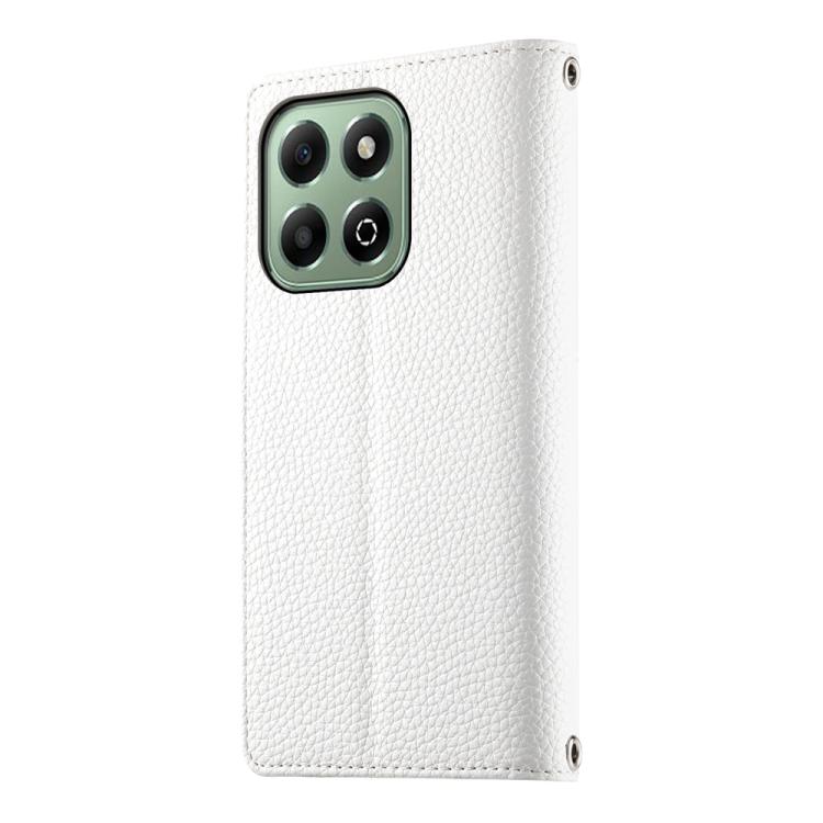 For Honor X6a / Honor X6b 4G Stitching Multi-card Zipper Wallet Leather Phone Case with Short Strap