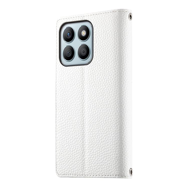 For Honor X8b Stitching Multi-card Zipper Wallet Leather Phone Case with Short Strap