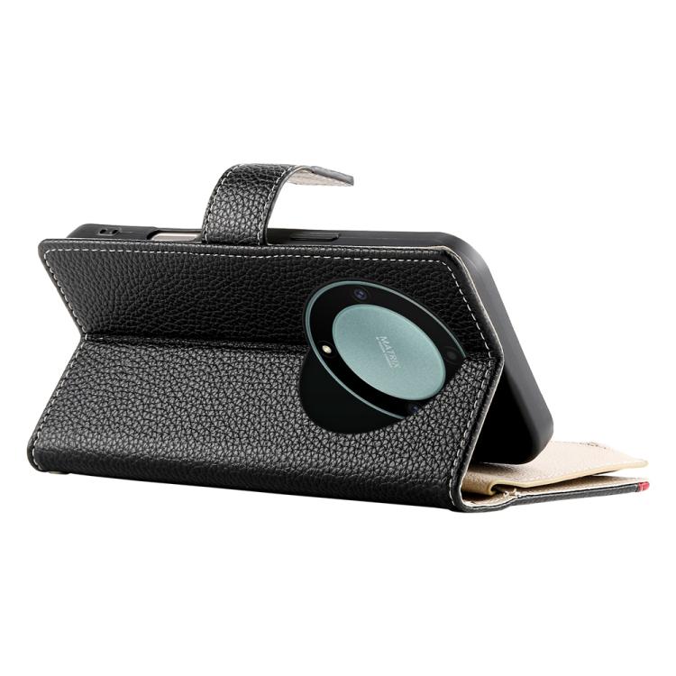 For Honor X9a / X40 / Magic5 Lite Stitching Multi-card Zipper Wallet Leather Phone Case with Short Strap