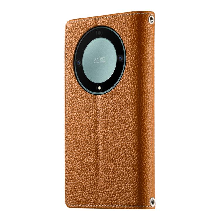 For Honor X9a / X40 / Magic5 Lite Stitching Multi-card Zipper Wallet Leather Phone Case with Short Strap