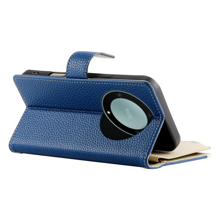 For Honor X9a / X40 / Magic5 Lite Stitching Multi-card Zipper Wallet Leather Phone Case with Short Strap