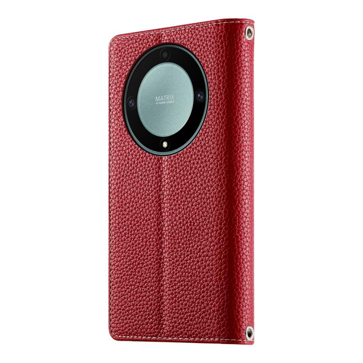 For Honor X9a / X40 / Magic5 Lite Stitching Multi-card Zipper Wallet Leather Phone Case with Short Strap