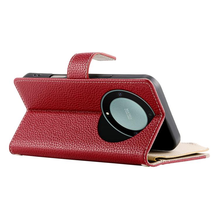For Honor X9a / X40 / Magic5 Lite Stitching Multi-card Zipper Wallet Leather Phone Case with Short Strap