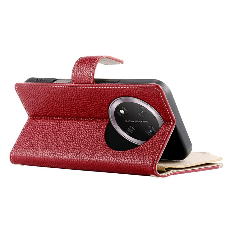 For Honor X9c / Magic7 Lite Stitching Multi-card Zipper Wallet Leather Phone Case with Short Strap