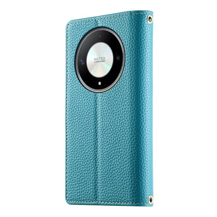 For Honor X50 / Honor X9b Stitching Multi-card Zipper Wallet Leather Phone Case with Short Strap