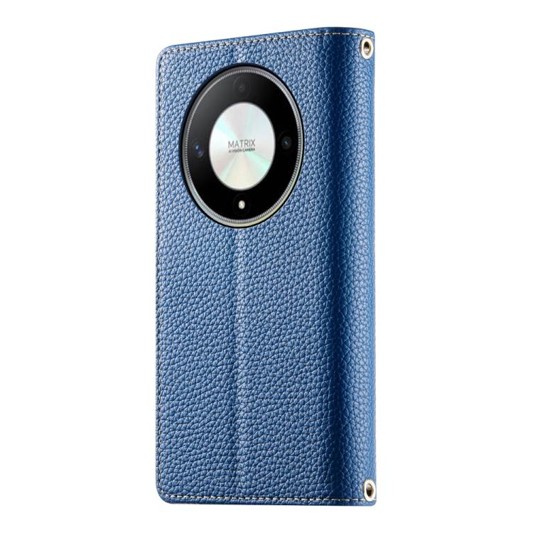 For Honor X50 / Honor X9b Stitching Multi-card Zipper Wallet Leather Phone Case with Short Strap