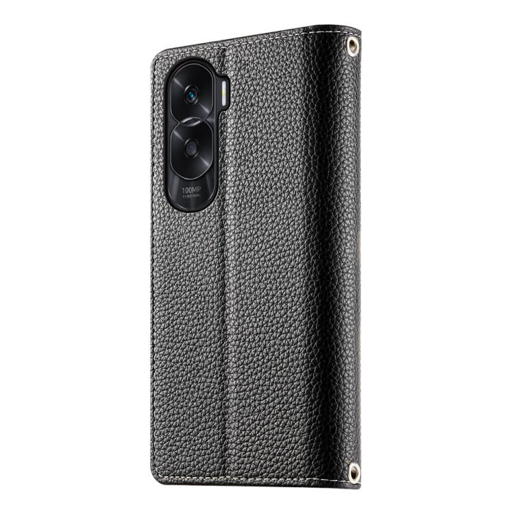 For Honor X50i / Honor 90 Lite Stitching Multi-card Zipper Wallet Leather Phone Case with Short Strap