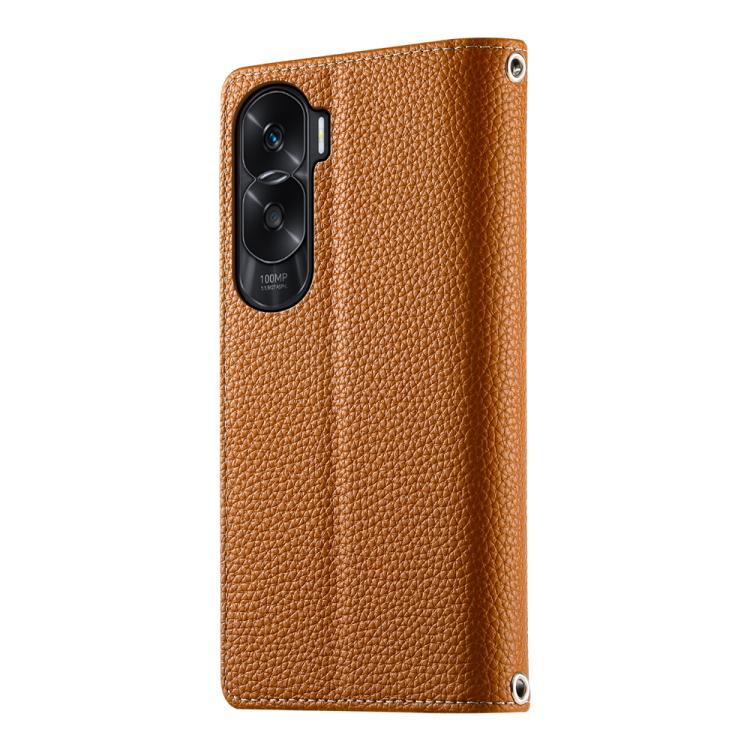 For Honor X50i / Honor 90 Lite Stitching Multi-card Zipper Wallet Leather Phone Case with Short Strap