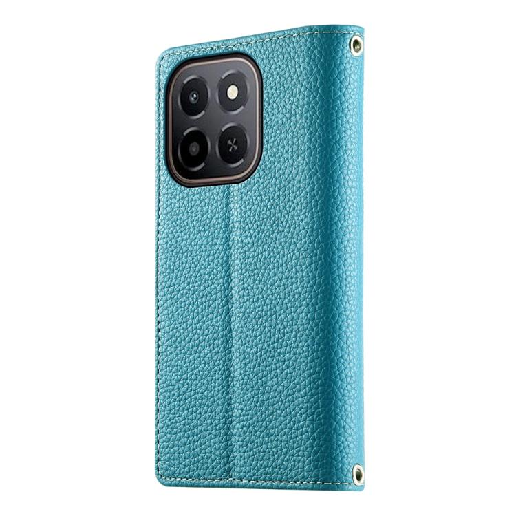 For Honor X6c 4G / X5b / X5b Plus Stitching Multi-card Zipper Wallet Leather Phone Case with Short Strap