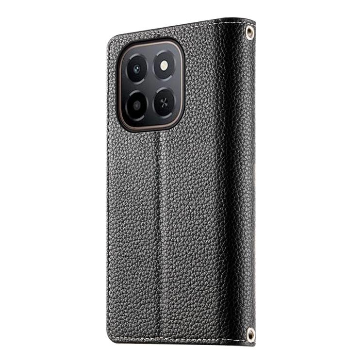For Honor X6c 4G / X5b / X5b Plus Stitching Multi-card Zipper Wallet Leather Phone Case with Short Strap