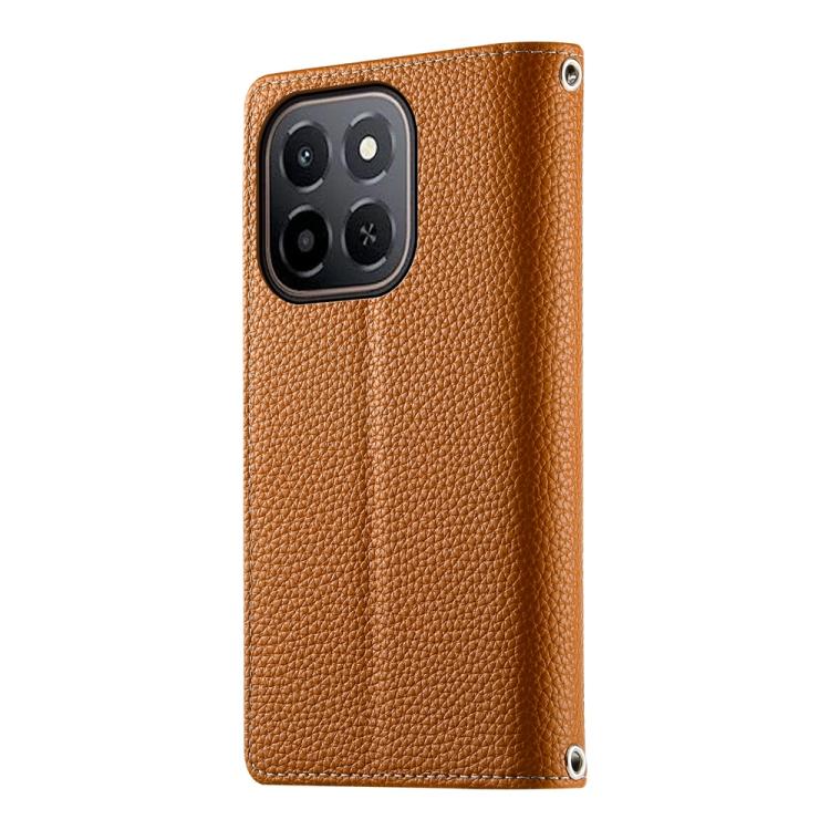 For Honor X6c 4G / X5b / X5b Plus Stitching Multi-card Zipper Wallet Leather Phone Case with Short Strap