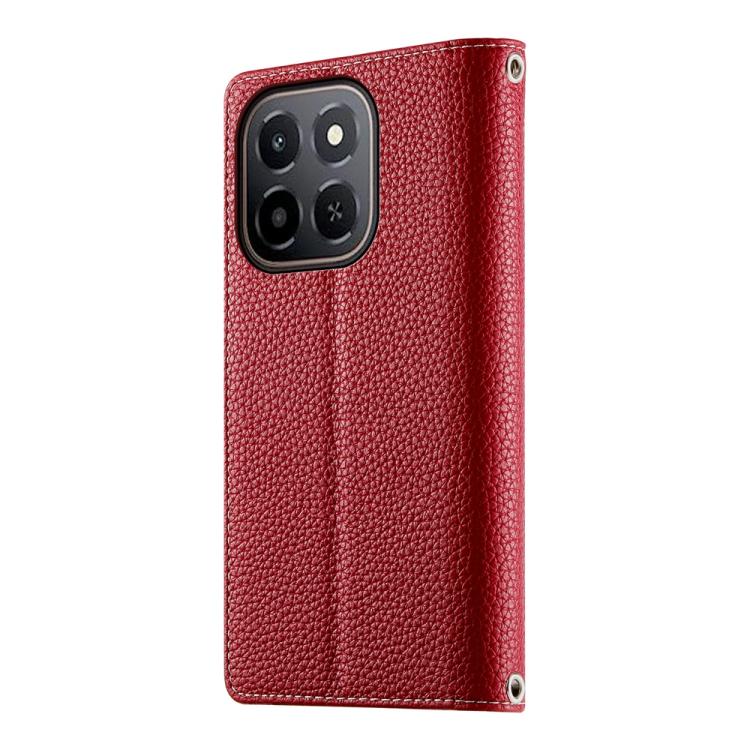 For Honor X6c 4G / X5b / X5b Plus Stitching Multi-card Zipper Wallet Leather Phone Case with Short Strap