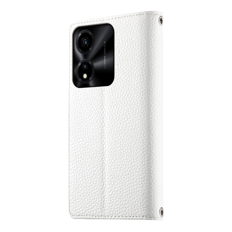 For Honor X5c Plus Stitching Multi-card Zipper Wallet Leather Phone Case with Short Strap