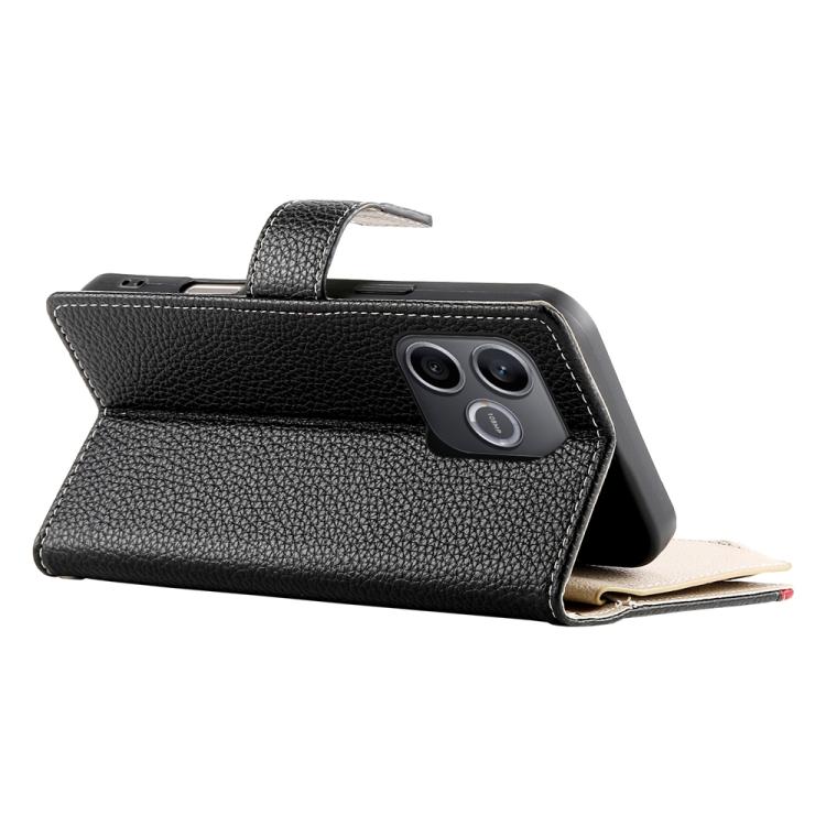 For Honor 600 Lite Global Stitching Multi-card Zipper Wallet Leather Phone Case with Short Strap