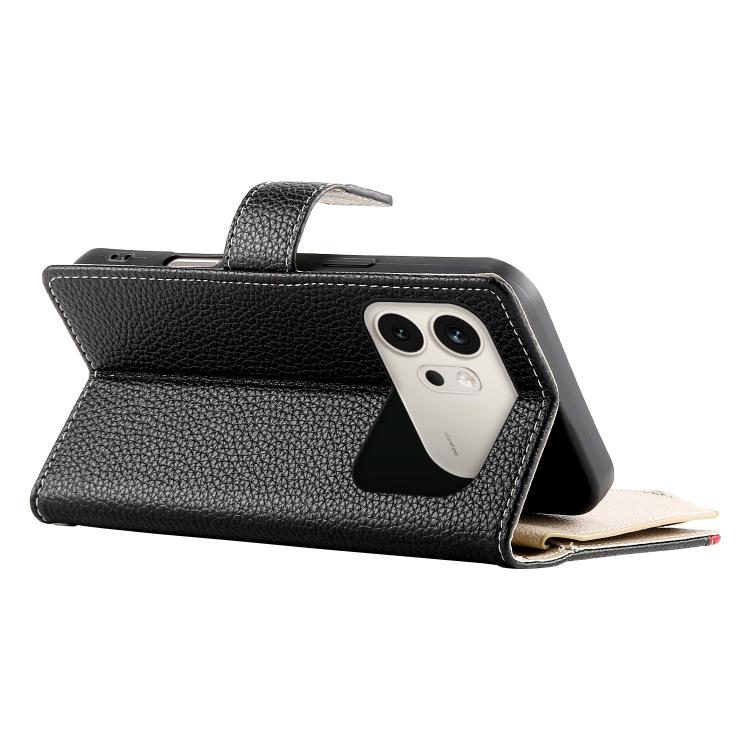 For Honor 600 Global / 600 Pro Global Stitching Multi-card Zipper Wallet Leather Phone Case with Short Strap
