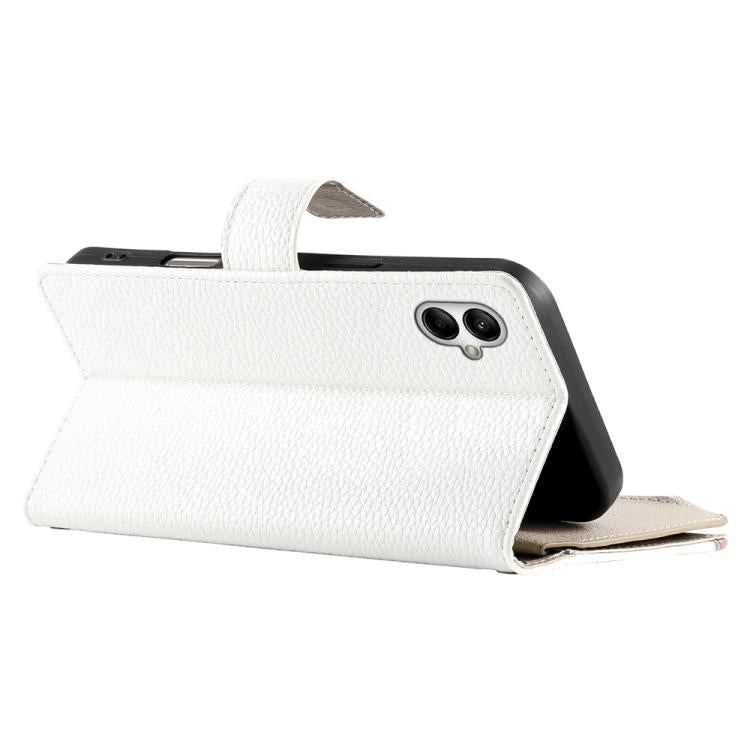 For Samsung Galaxy A05 Stitching Multi-card Zipper Wallet Leather Phone Case with Short Strap