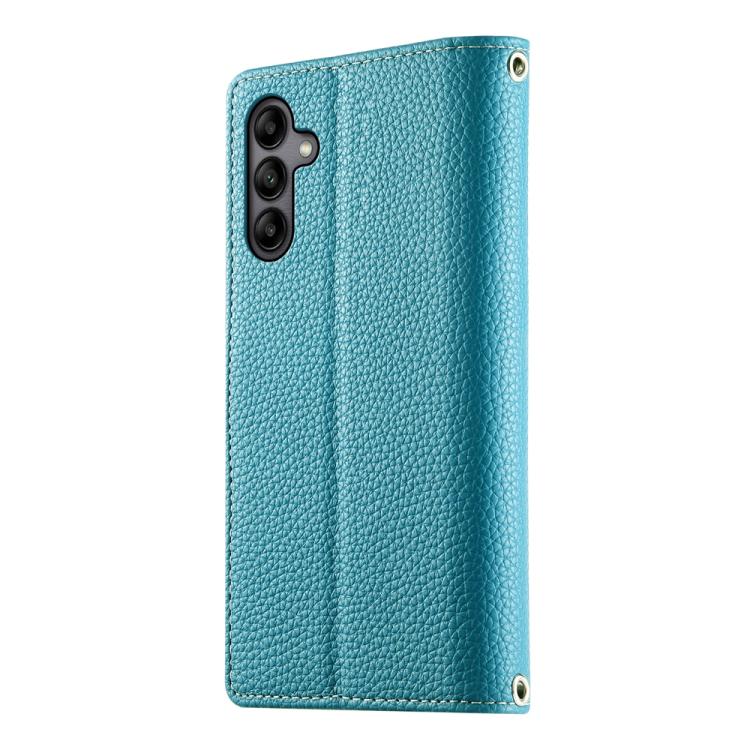 For Samsung Galaxy A05s Stitching Multi-card Zipper Wallet Leather Phone Case with Short Strap
