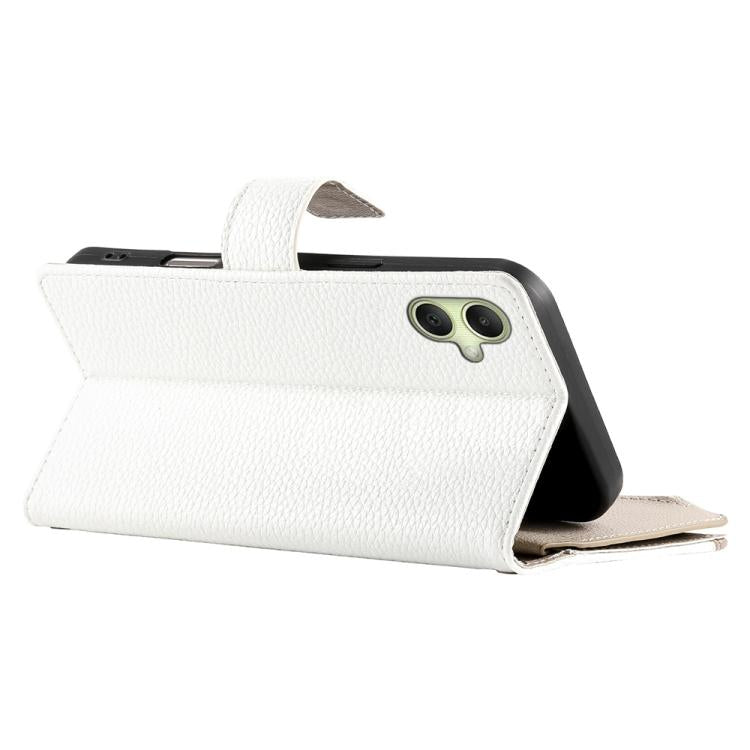 For Samsung Galaxy A06 4G / 5G / A07 4G Stitching Multi-card Zipper Wallet Leather Phone Case with Short Strap