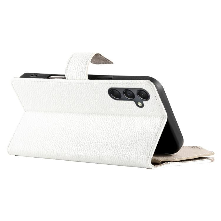 For Samsung Galaxy A24 4G Stitching Multi-card Zipper Wallet Leather Phone Case with Short Strap
