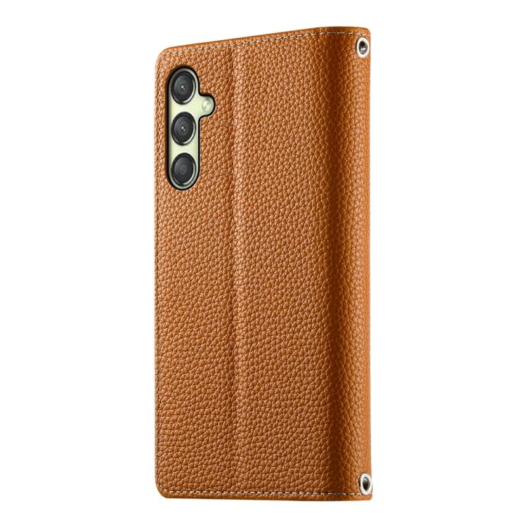 For Samsung Galaxy A25 5G Stitching Multi-card Zipper Wallet Leather Phone Case with Short Strap