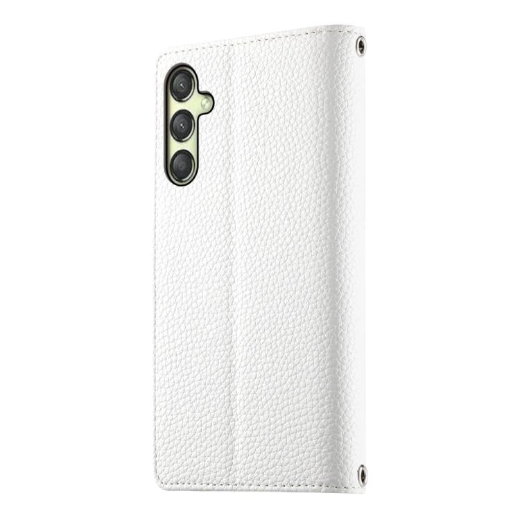 For Samsung Galaxy A25 5G Stitching Multi-card Zipper Wallet Leather Phone Case with Short Strap