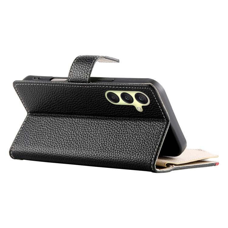 For Samsung Galaxy A26 5G / A16 / A17 4G Stitching Multi-card Zipper Wallet Leather Phone Case with Short Strap