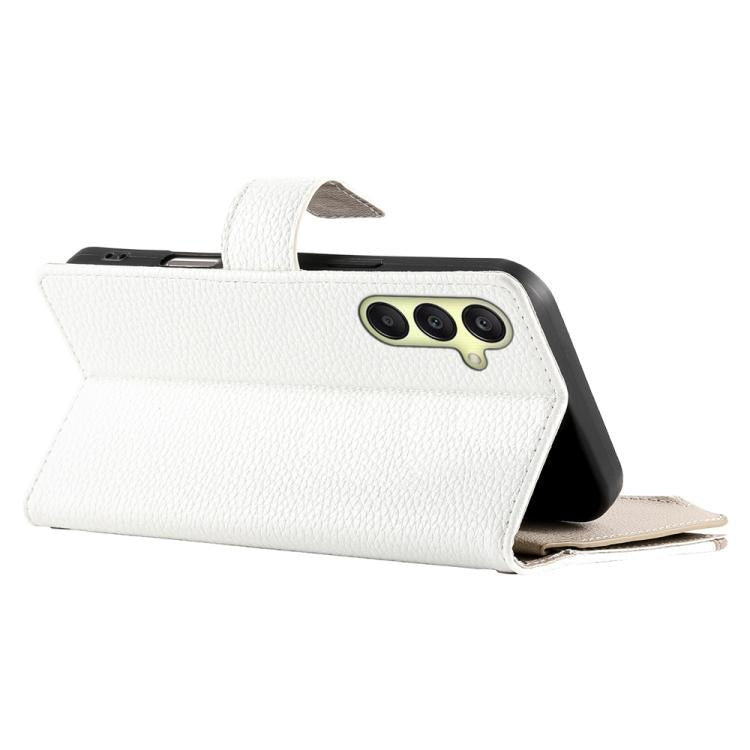 For Samsung Galaxy A26 5G / A16 / A17 4G Stitching Multi-card Zipper Wallet Leather Phone Case with Short Strap