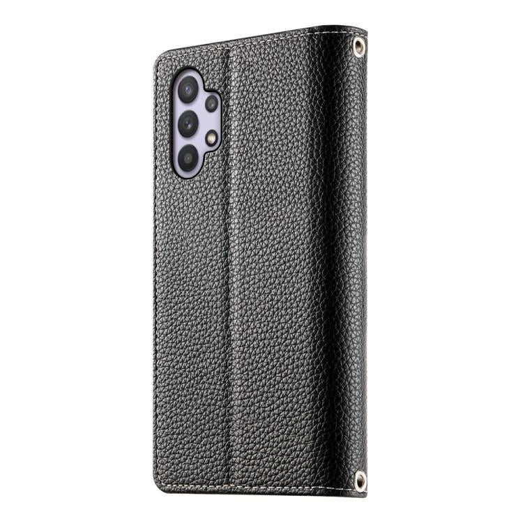 For Samsung Galaxy A32 5G Stitching Multi-card Zipper Wallet Leather Phone Case with Short Strap
