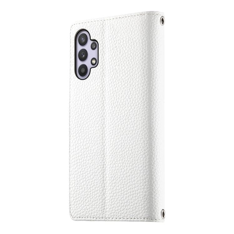 For Samsung Galaxy A32 5G Stitching Multi-card Zipper Wallet Leather Phone Case with Short Strap