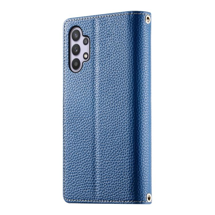 For Samsung Galaxy A32 5G Stitching Multi-card Zipper Wallet Leather Phone Case with Short Strap