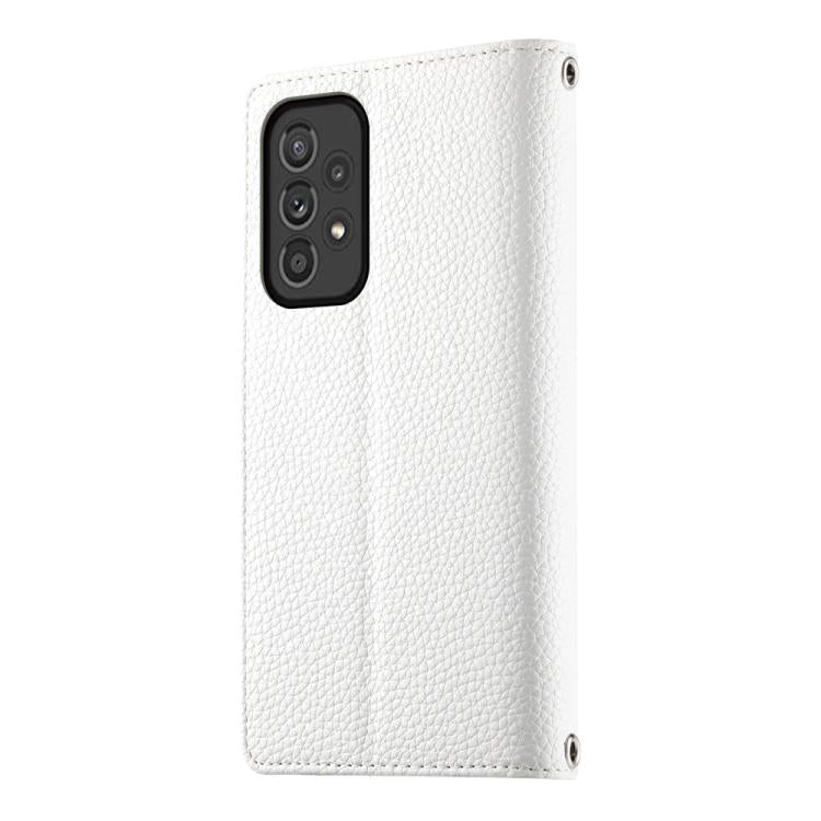 For Samsung Galaxy A33 5G Stitching Multi-card Zipper Wallet Leather Phone Case with Short Strap