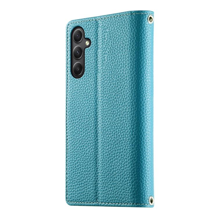 For Samsung Galaxy A34 5G Stitching Multi-card Zipper Wallet Leather Phone Case with Short Strap