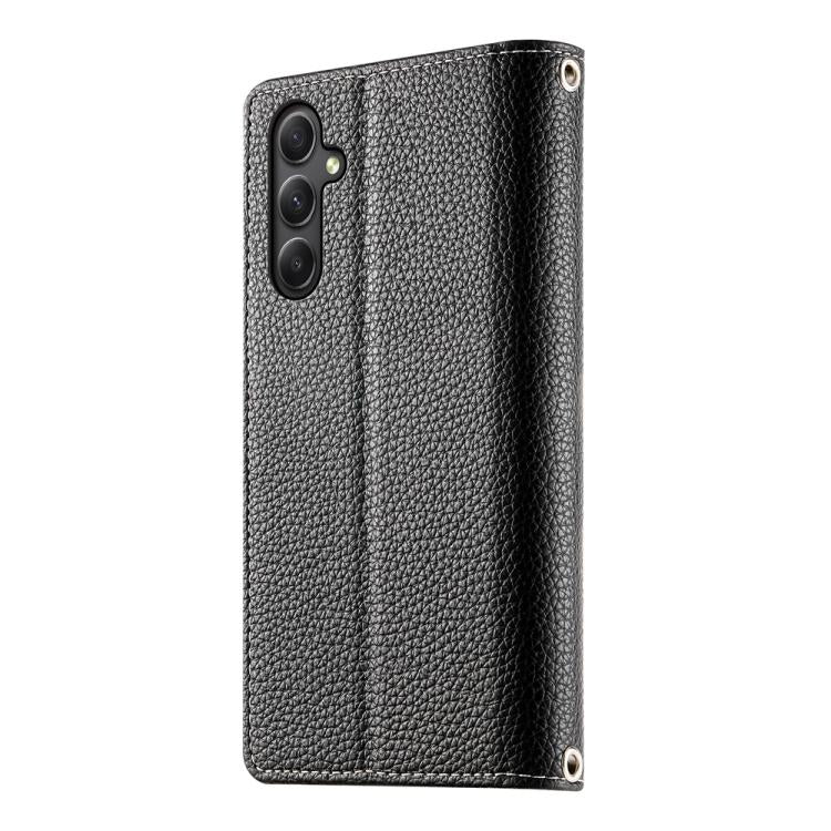 For Samsung Galaxy A34 5G Stitching Multi-card Zipper Wallet Leather Phone Case with Short Strap