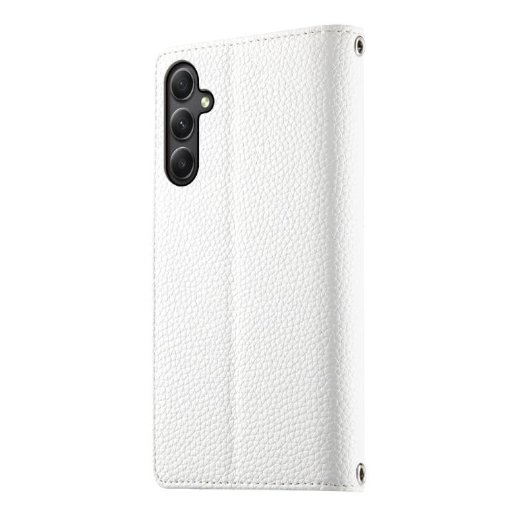 For Samsung Galaxy A34 5G Stitching Multi-card Zipper Wallet Leather Phone Case with Short Strap